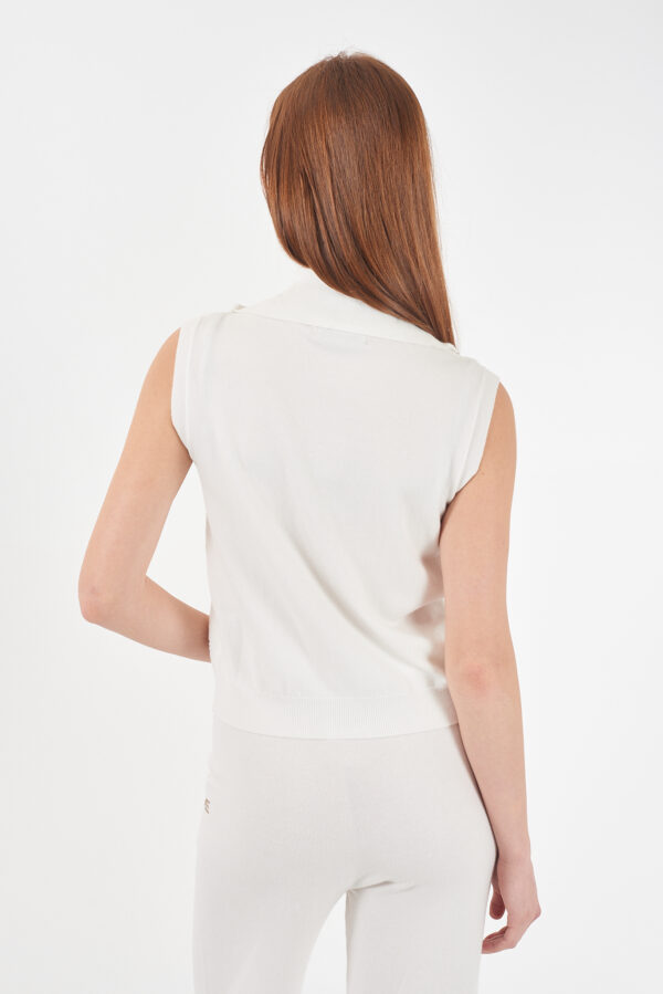 MAGLIA DONNA SMANICATA, LUPETTO CON ZIP - immagine 2