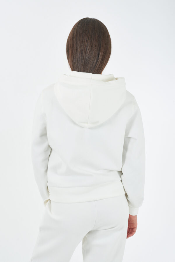 FELPA DONNA FULLZIP IN PUNTO MILANO, CAPPUCCIO - immagine 2