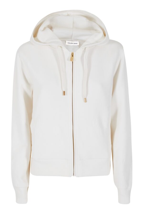 FELPA DONNA FULLZIP IN PUNTO MILANO, CAPPUCCIO - immagine 5