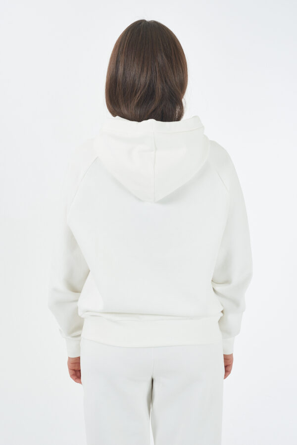 FELPA DONNA FULLZIP IN PUNTO MILANO, CAPPUCCIO - immagine 2