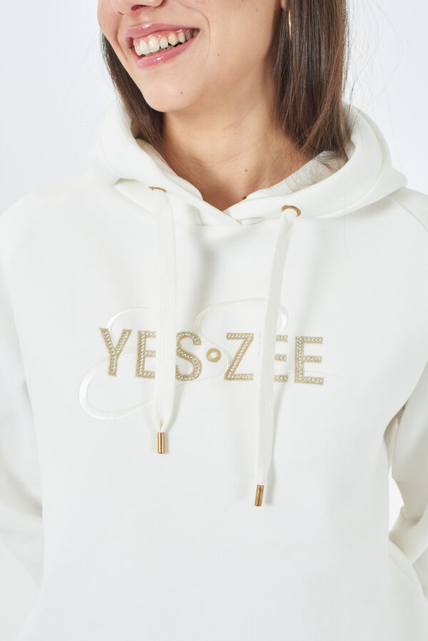 FELPA DONNA FULLZIP IN PUNTO MILANO, CAPPUCCIO - immagine 3