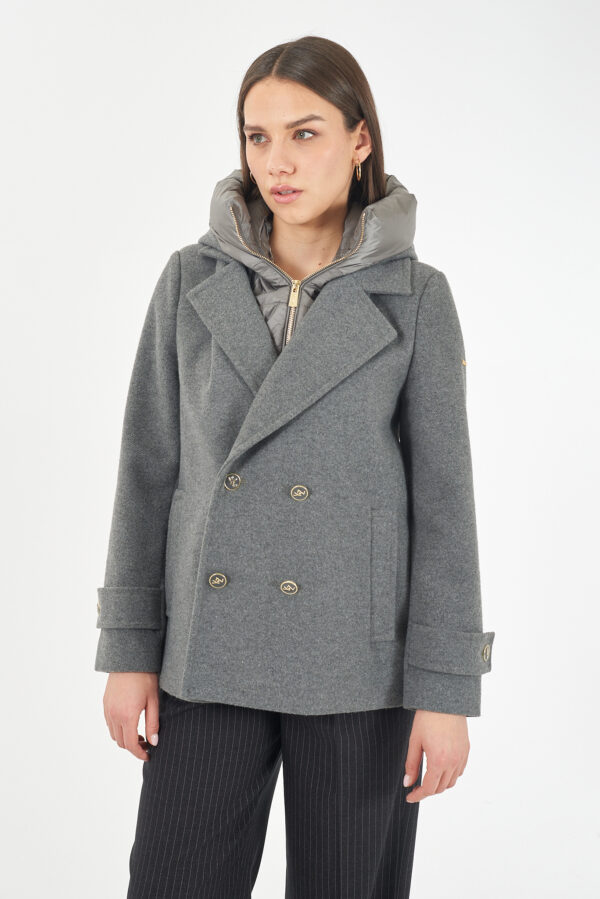 GIACCA DONNA DOPPIOPETTO,FINTO GILET STACCABILE