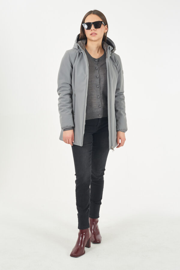 CAPPOTTO DONNA CON CAPPUCCIO, TRAPUNTATURA INTERNA - immagine 3