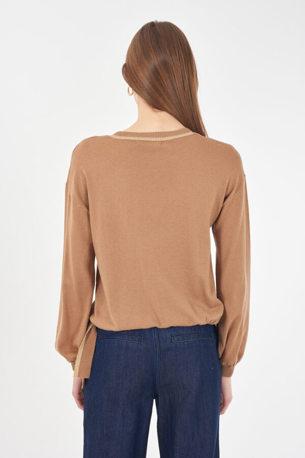 MAGLIA DONNA GIROCOLLO,COULISSE,FIOCCO AL FONDO - immagine 2