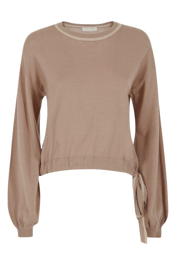 MAGLIA DONNA GIROCOLLO,COULISSE,FIOCCO AL FONDO - immagine 5
