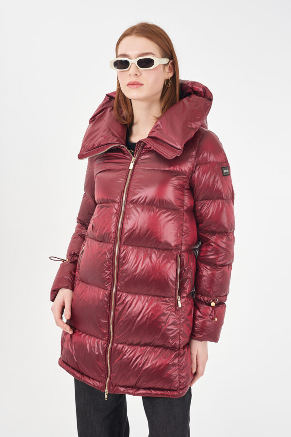CAPPOTTO DONNA TRAPUNTATO, CAPPUCCIO AD ANELLO