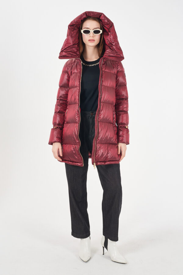 CAPPOTTO DONNA TRAPUNTATO, CAPPUCCIO AD ANELLO - immagine 4