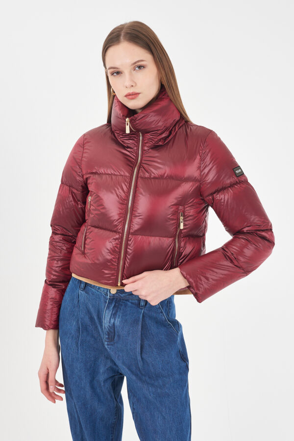 GIUBBINO DONNA CROPPED TRAPUNTATO, COLLO ALTO
