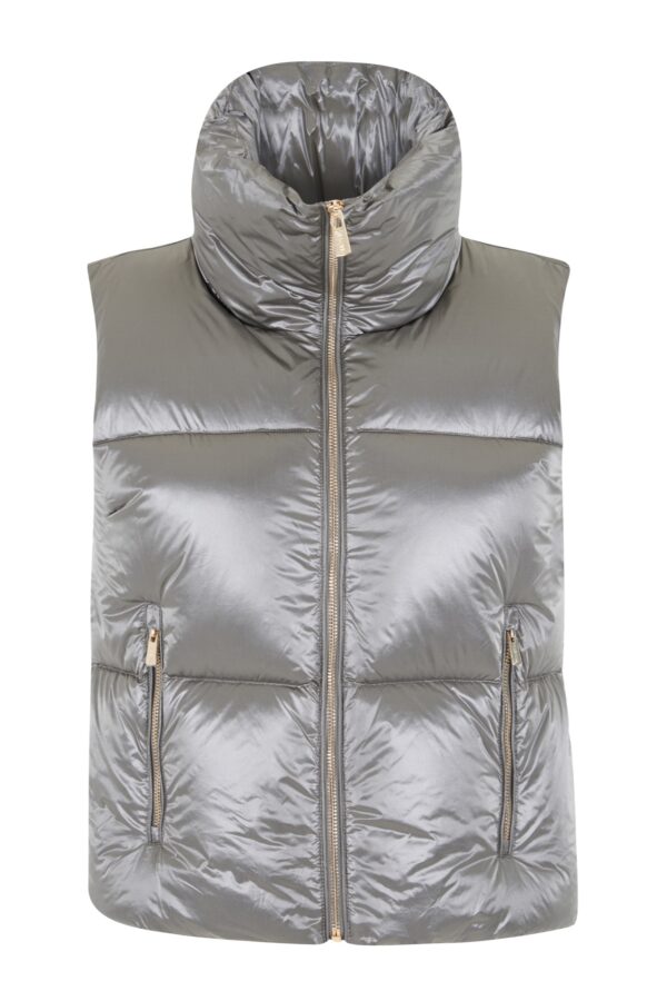 GILET DONNA CROPPED TRAPUNTATO, COLLO ALTO - immagine 5