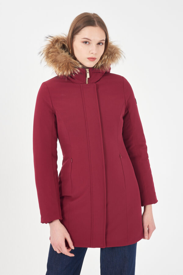 CAPPOTTO DONNA TIPO PARKA, CAPPUCCIO CON PELO