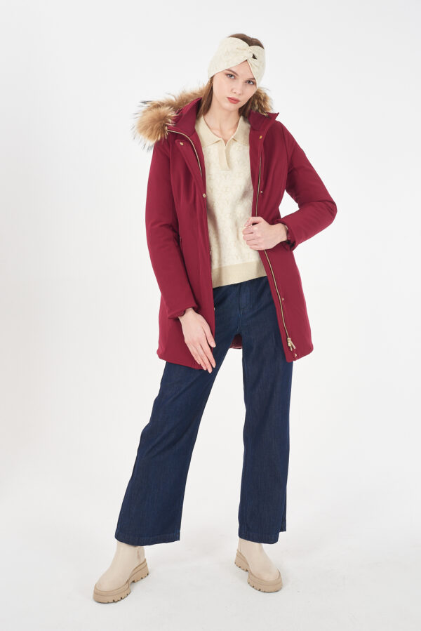 CAPPOTTO DONNA TIPO PARKA, CAPPUCCIO CON PELO - immagine 3