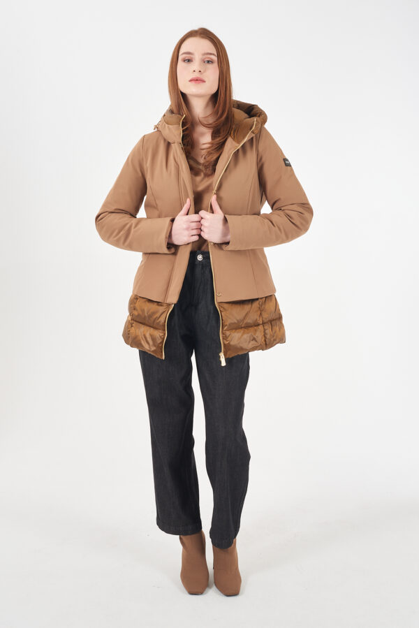 CAPPOTTO DONNA CON INSERTI IN NYLON - immagine 3