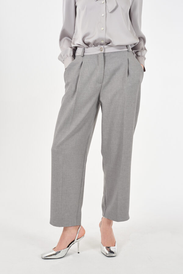 PANTALONE DONNA CON CINTURA IN POLY/SATIN