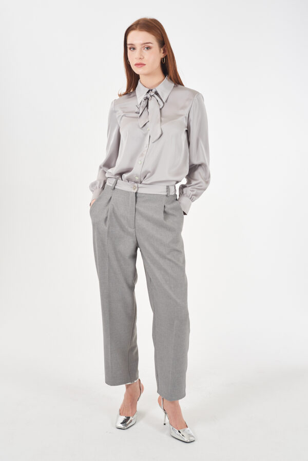 PANTALONE DONNA CON CINTURA IN POLY/SATIN - immagine 3