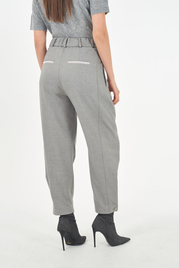 PANTALONE DONNA CON MOTIVO BOTTONI AL FONDO - immagine 2