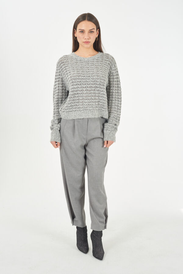 PANTALONE DONNA CON MOTIVO BOTTONI AL FONDO - immagine 3