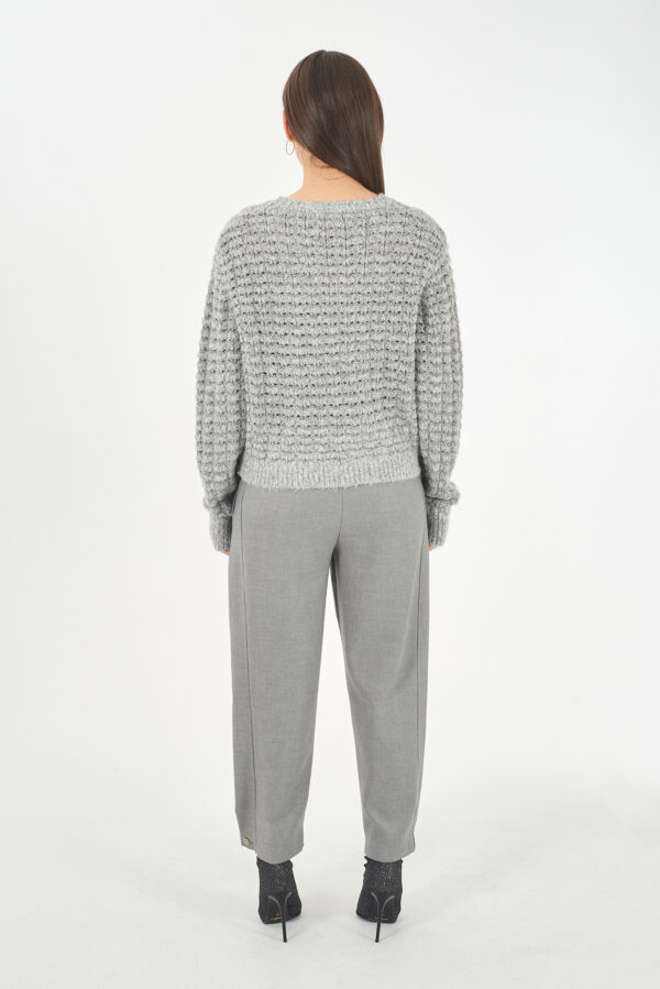 PANTALONE DONNA CON MOTIVO BOTTONI AL FONDO - immagine 4