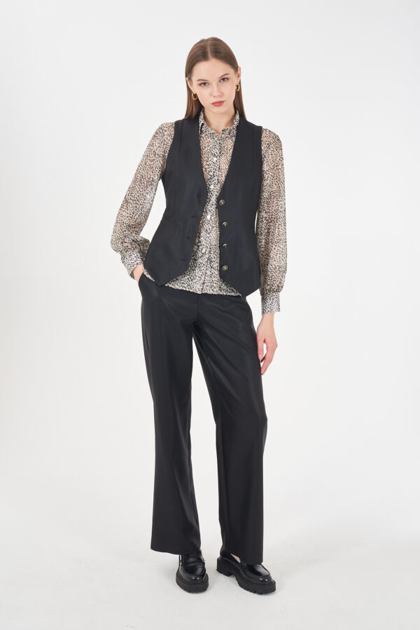 PANTALONE DONNA CON VITA DIETRO ARRICCIATA - immagine 3