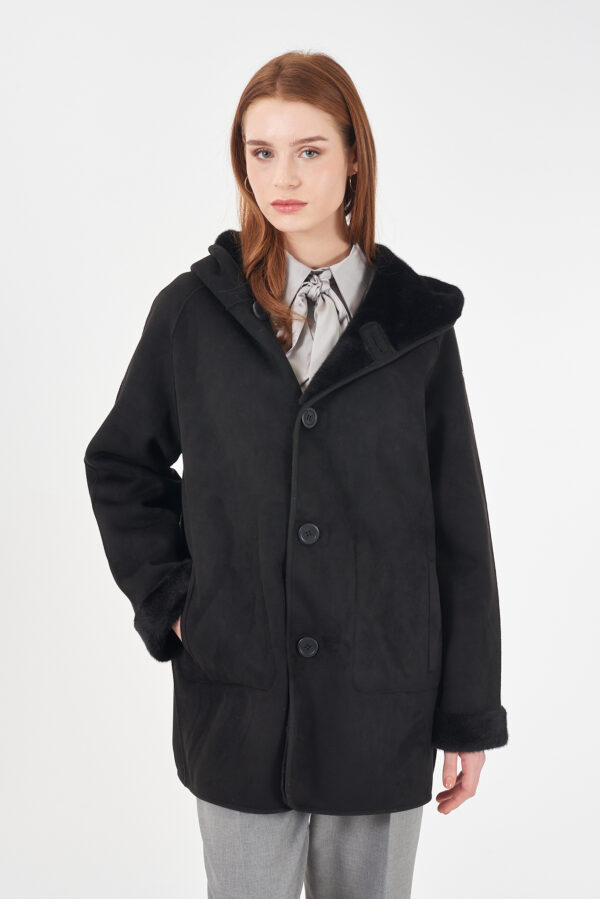 CAPPOTTO DONNA IN TEDDY REVERSIBILE