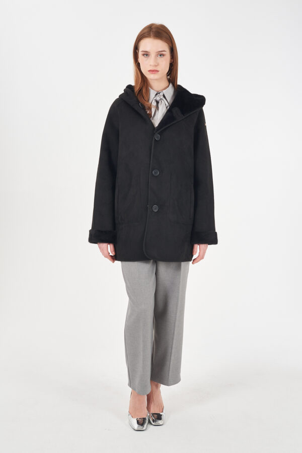 CAPPOTTO DONNA IN TEDDY REVERSIBILE - immagine 3