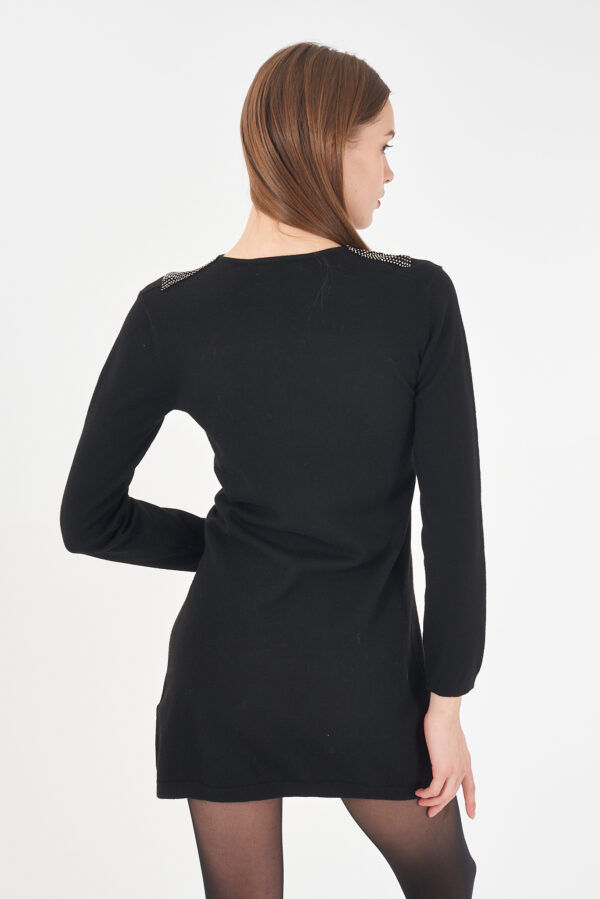ABITO DONNA CON INSERTO MESH CON STRASS - immagine 2