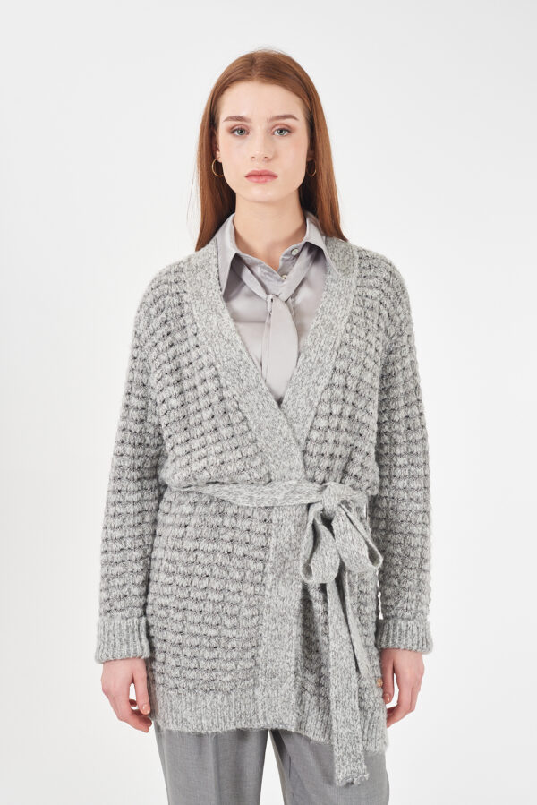 CAPPOTTO DONNA IN MAGLIA CON CINTURA