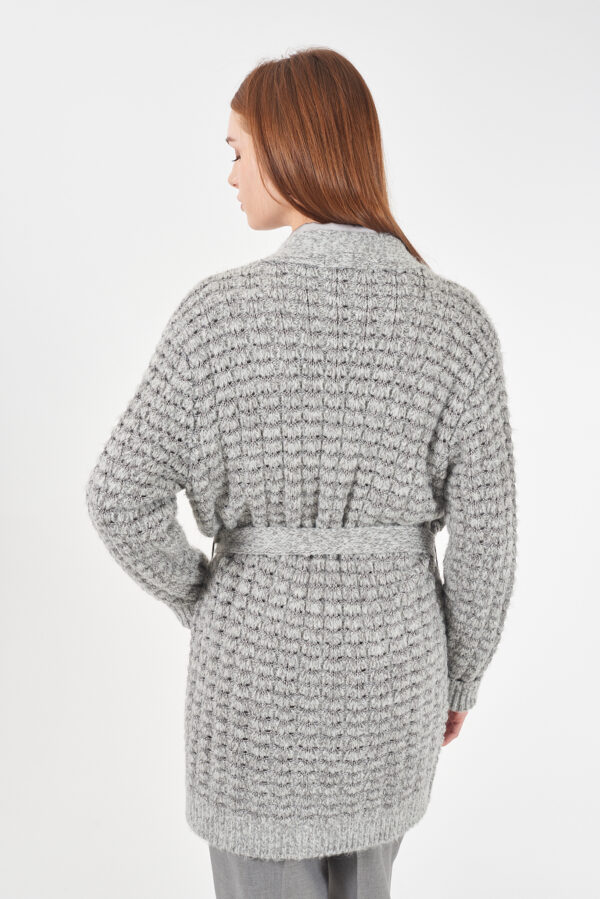 CAPPOTTO DONNA IN MAGLIA CON CINTURA - immagine 2