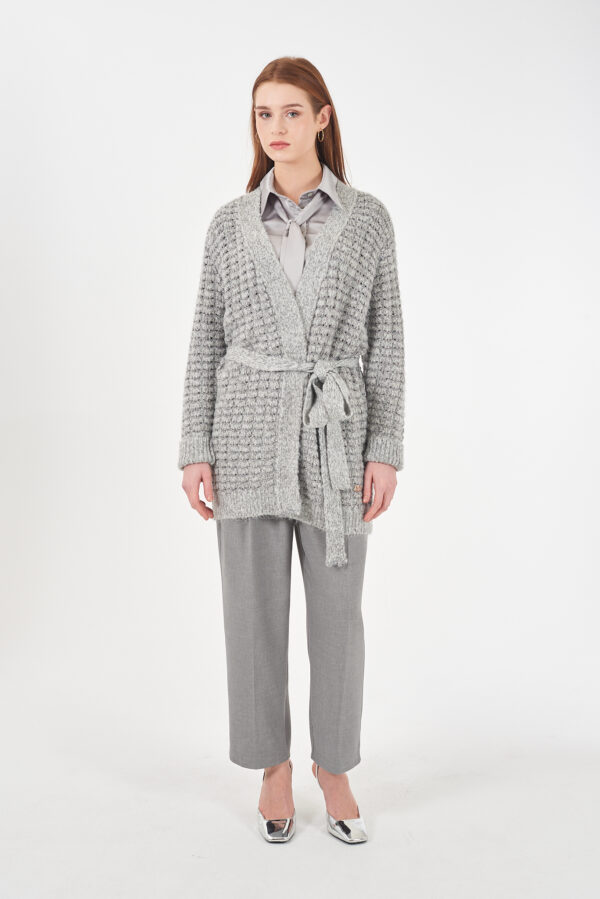 CAPPOTTO DONNA IN MAGLIA CON CINTURA - immagine 3