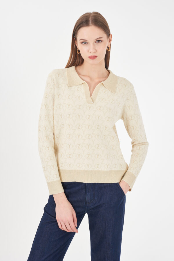 MAGLIA DONNA JAQUARD, TIPO POLO