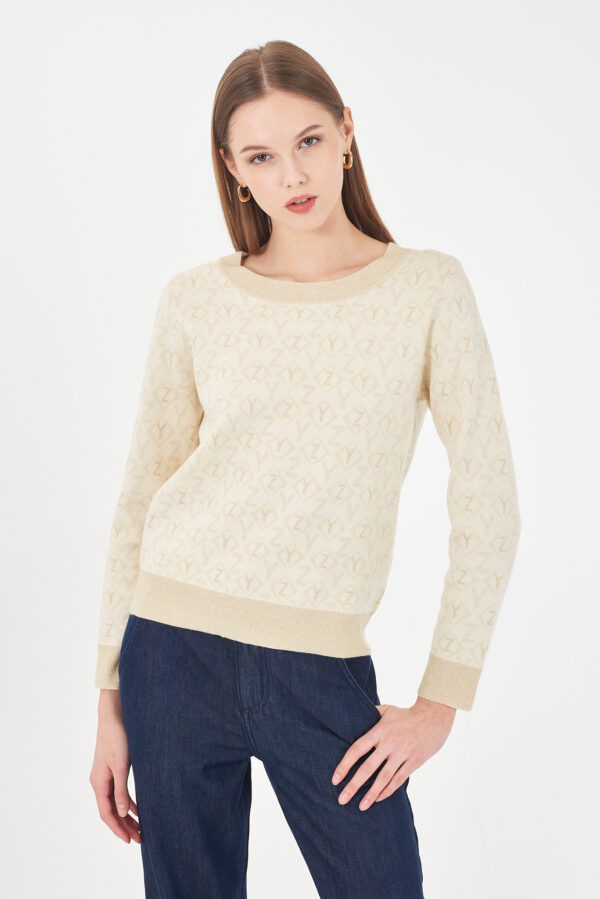 MAGLIA DONNA JAQUARD, GIROCOLLO