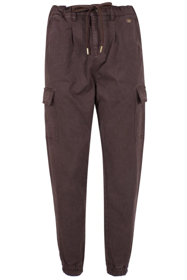 PANTALONE DONNA CON ELASTICO E COULISSE - immagine 4