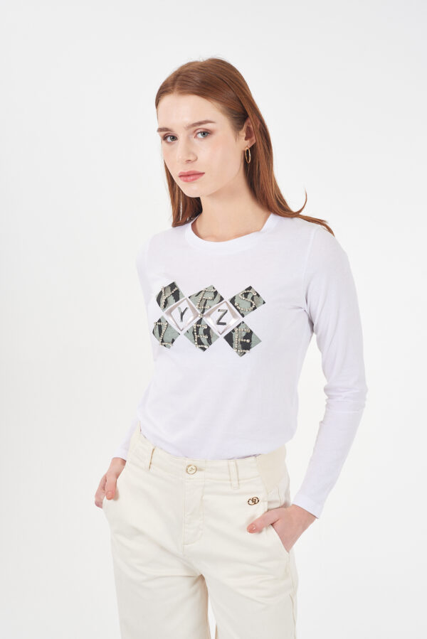 T-SHIRT DONNA GIROCOLLO, M/L